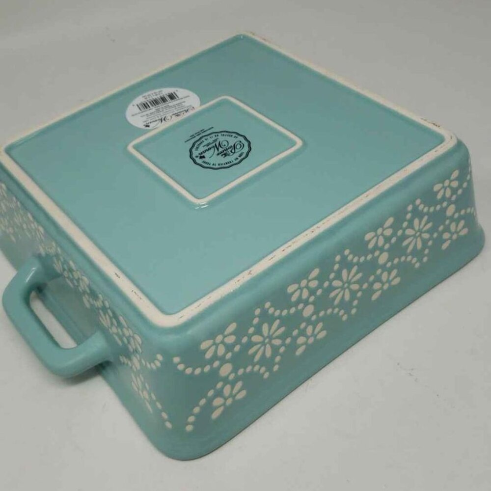 Pioneer Woman Sweet Romance Cow Ceramic Square Baking Dish Farmhouse Baker 8"x8" - Picture 2 of 10